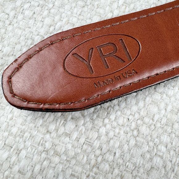 YRI Belt Mens Old Memorial Golf Club Black Embroidered Turtle Logo - Picture 10 of 16